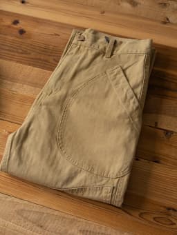 N-1D Autumn Winter New All-Cotton HBT Thick Herringbone WWII-Style American Retro Straight-Leg Deck Pants (Amekaji Long Pants)