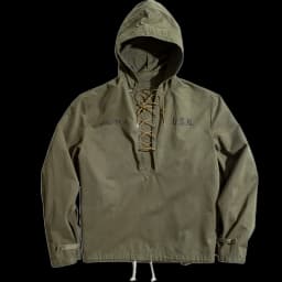 Maden Retro Green Deck Jacket Hooded Sweatshirt wtih Drawstring Collar Cuffs Adjustable Design Windbreaker Pullover for Men