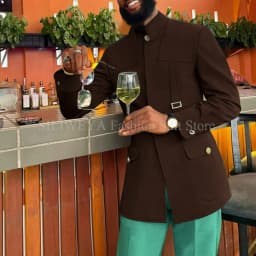 Green Fashion Utility Wedding Men Suits Tailor-Made Party Tuxedo 2 Pieces Slim Fit Jacket Pants Blazer Party Singer Groom