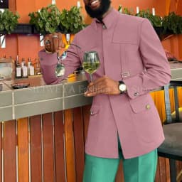 Green Fashion Utility Wedding Men Suits Tailor-Made Party Tuxedo 2 Pieces Slim Fit Jacket Pants Blazer Party Singer Groom