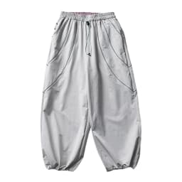 Embroidery Spliced Jogger Pants Mens Safari Style Elastic Waist Baggy Wide Leg Quick Dry Trousers Man