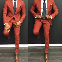 Orange Men Suits 2025 Latest Coat Pants Designs Casual Slim Fit 2 Piece Tuxedo Tailor Groom Prom Party Male Suit Masculino