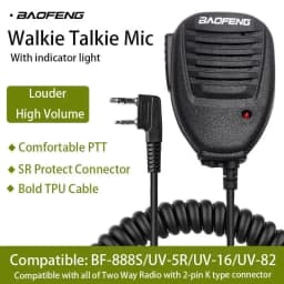 Baofeng Microphone Speaker Mic PTT Shoulder For DM-1701 UV-18 Pro UV5RH Ham Radio QuanSheng UV-K5 UV-K6 UV-5RPLUS Walkie Talkie