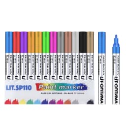1/12Pcs Colorful Permanent Paint Marker Waterproof White Marker Tire Tread Rubber Fabric Paint Metal 12 Colors Paint Marker Pens