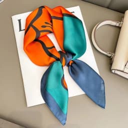 Spring/Summer Pink Flower 70*70cm Square Scarf for Women Fashion Decoration Bandana Soft Printed Holiday Headband Shawl