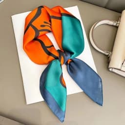 Spring/Summer Pink Flower 70*70cm Square Scarf for Women Fashion Decoration Bandana Soft Printed Holiday Headband Shawl