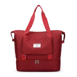 Large Capacity Travel Dufffle Bag for Women Lightweight Argyle Pattern Weekend Overnight Bag Thickened Gym Storage Bag