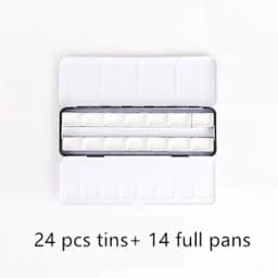 Black Empty Watercolor Paint Tin Box Palette With Full Pan/Half Pan Metal Watercolor Paint Tray For Art Painting