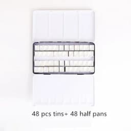 Black Empty Watercolor Paint Tin Box Palette With Full Pan/Half Pan Metal Watercolor Paint Tray For Art Painting