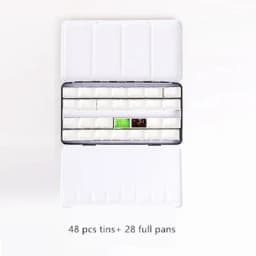 Black Empty Watercolor Paint Tin Box Palette With Full Pan/Half Pan Metal Watercolor Paint Tray For Art Painting