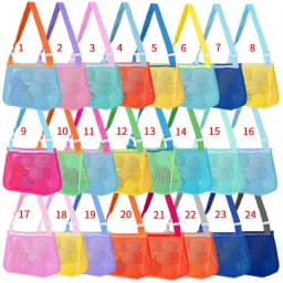 1pcs Mesh Beach Bags, Colorful Hollow Crossbody Bag, Toilet Bag, Adjustable Strap for Summer Daily Phone Storage Bag Bolsas
