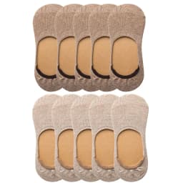 10 Pairs Women Cotton Low Cut Socks Solid Color Softable Summer Silicone Non-slip Deep Mouth Prevent Heel Loss Slipper Socks