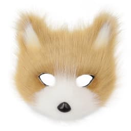 Faux Fur Fox Mask Furry Half Face Animal Cat Mask Halloween Cosplay Party Costume