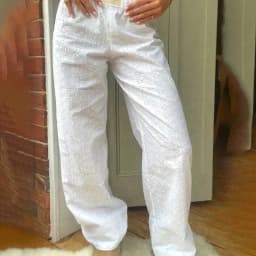 Y2K Striped Print Long Pant Women Elastic Waist Wide Leg Pants Fashion Casual Cotton Straight Trousers