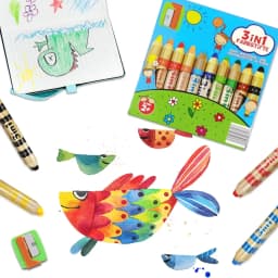 10 Short Jumbo Colored Pencils, Cute Animal Pencils for Kids ages 3-12, Halloween Thick Pencils with Sharpener, Toddler Coloring