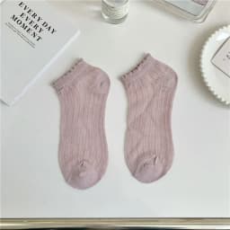 10Pairs Women's Solid Frill Trim Sock Soft & Lightweight Sweet Japanese Style Short Socks Comfortable Breathable Low Cut Sox