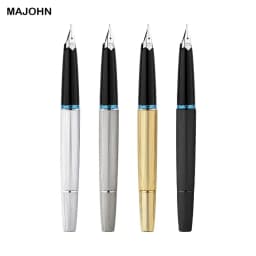 Limited MAJOHN B32 Metal Strive Piston Fountain Pen with Butterfly F Tip Iridium Writing Ink Pen PK JINHAO 59 School Supplies