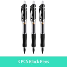 Retractable Gel Pen Set 0.5mm Black/Red/Blue Large Capacity Ball Point Pen Handle Replaceable Refills Rod School Office Supplies