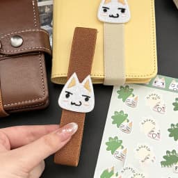 Cartoon Kitten Notebook Decoration Straps Elastic Loose-leaf Notebook Band Binding Rope Binder Strap Notebook Strap