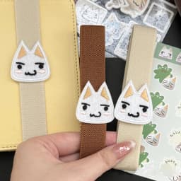 Cartoon Kitten Notebook Decoration Straps Elastic Loose-leaf Notebook Band Binding Rope Binder Strap Notebook Strap