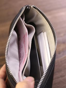 Genuine Leather Wallet Zipper Long Large Capacity Phone Card Money Clip Coin Purse Solid Color Litchi Pattern Clutch Bag