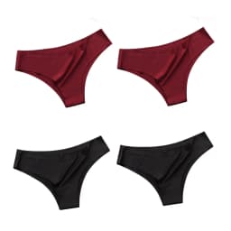 4PCS/Set Seamless Brazilian Panties Women's Sexy Lingerie Cool Ice Silk Low Waist Briefs Soft Solid Ultra-thin Bikini Underwear