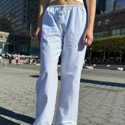 Women Casual Loose Pants Elastic Waist Stylish Straight Pants Spring Summer Drawstring Lace-up Wide-leg Trousers 2024