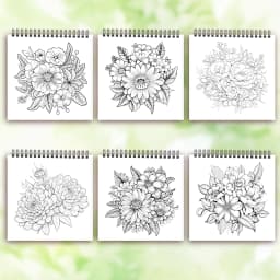 Adult Coloring Book - 30 Sheets Women's Spiral Coloring Book, 8.3 X 8.3 Inches, Drawing Book, Birthday Gift, Holiday Party Gift
