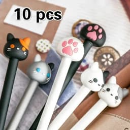10Pcs/lot Creative Cartoon Cat Claw Neutral Pen Black Student Neutral Pens Stationery Art Writing Supplies Office Accessories