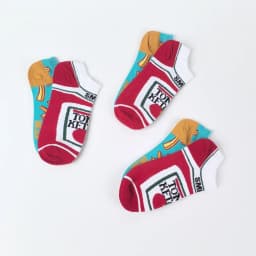 1 /3/5 Pairs Novelty Unisex French Fry & Ketchup Short Socks Suit In Spring Summer For Daily