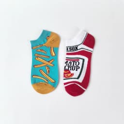 1 /3/5 Pairs Novelty Unisex French Fry & Ketchup Short Socks Suit In Spring Summer For Daily
