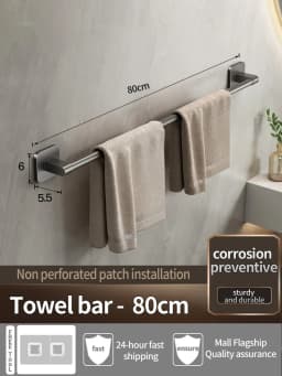 No Need To Drill Walls For Installation Bathroom Towel Bar/Hook/Towel Rack/Kitchen Rag Rack Bathroom Accessories