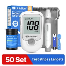 LinkSun G-425-1 Blood Glucose Meter Kit 50/100pcs Test Strips Lancets for Diabetes Monitor Digital Glucometer Blood Sugar Meter