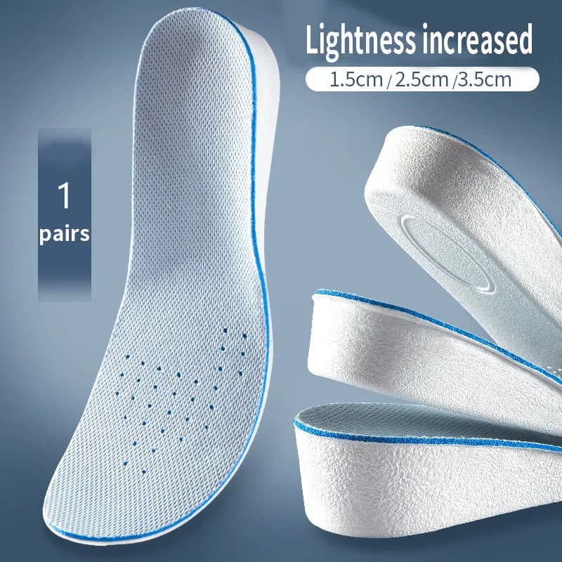 1 Pair EVA Material Invisible Height Increase Insoles For Shoes Breathable Shock Absorption Comfortable For Women Men
