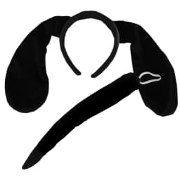 Rabbit Ears Headband Plush Bunny Ear Dog Ears and Tail for Kids and Adults