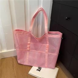 Hollow Large Capacity Makeup Storage Bag Women Multifunctional Mesh Shoulder Bag Travel Transparent Bag Beach Bags