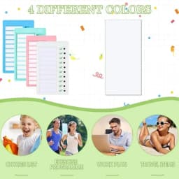 2 Pack Kids Chore Chart with 10 Papers Chore Chart Plastic Checklist Board To Do List for Home Routine Planning Blank Paper