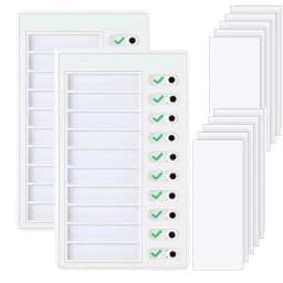 2 Pack Kids Chore Chart with 10 Papers Chore Chart Plastic Checklist Board To Do List for Home Routine Planning Blank Paper