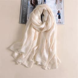 Linen Women Plain Scarf Fashion Pure Color Foulard Female Sunscreen Shawl 180x85cm Bandanas Plus Size Hijab
