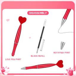 50pcs Valentine's Day Heart Shape Pens Black Gel Ink Rollerball Pens for Office School Supplies Gift Kids Ballpoint Pens