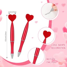 50pcs Valentine's Day Heart Shape Pens Black Gel Ink Rollerball Pens for Office School Supplies Gift Kids Ballpoint Pens