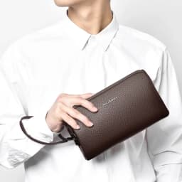 New Men's Clutch Purse High End PU Leather Long Wallet Large Capacity Multi Card Slot Wrist Bag Password Anti-Theft Phone Bag