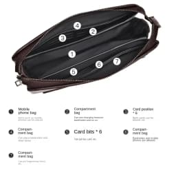 New Men's Clutch Purse High End PU Leather Long Wallet Large Capacity Multi Card Slot Wrist Bag Password Anti-Theft Phone Bag