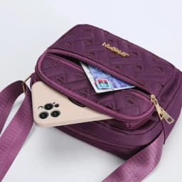 New Fashion Embroidery Women Nylon Square Handbags Lady's Shoulder Cross Body Female Casual Women's Zipper Handbag