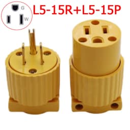America L5-15R L5-15P 15A US Industry Power Socket Plug Male Female 3 Pole Locked Wiring Connector L6-15R 6-15P Type B Yellow