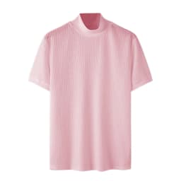 New Summer Fashion Tight T-shirt Casual Streetwear Textured High-neck Solid Color Short-sleeved Bottoming Tees Korean Style Tops