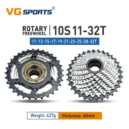 VG Sports Bike Sprocket 5/6/7/8/9/10/11 Speed Thread Freewheel 14-28T 13-28/32T 11-32/36T Cogs Compatible with rotary Hub