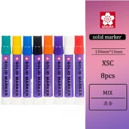 8Pcs Japan Sakura Solid Marker Industrial Pen XSC Dry Can Write on Steel Plate Water Oil Surface Multi-function Pen Permanent