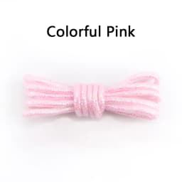 Round Glitter Shoelaces of Sneaker Trendy Bright White Colorful Lurex Shoelaces White Casual Sports Leather Running Shoes Laces