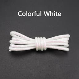 Round Glitter Shoelaces of Sneaker Trendy Bright White Colorful Lurex Shoelaces White Casual Sports Leather Running Shoes Laces